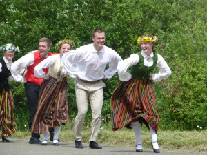 Dancers participating in the Jāņi/Līgo Svētki celebrations.